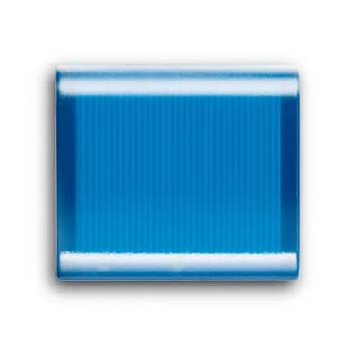 ABB - Interchangeable push-button, 1/2 module, with blue diffusor for Switch/push button, Central cover plate - Azzurro Elos.