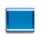 ABB - Interchangeable push-button, 1/2 module, with blue diffusor for Switch/push button, Central cover plate - Azzurro Elos.