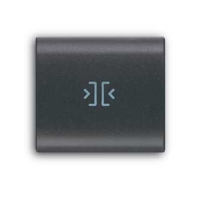 ABB - Interchangeable push-button, 1/2 module, with DOOR/GATE CLOSING symbol TASTO "key/door" for Outdoor station, Central cover plate Black - Elos.