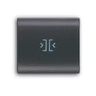 ABB - Interchangeable push-button, 1/2 module, with DOOR/GATE CLOSING symbol TASTO "key/door" for Outdoor station, Central cover plate Black - Elos.