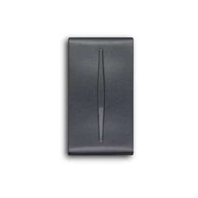 ABB - Interchangeable push-button, 1 module, for illuminable devices None for Switch/push button, Central cover plate Black - Elos COPRITASTO 1MOD GEN. CON SEGNALAZ. FUNZ.