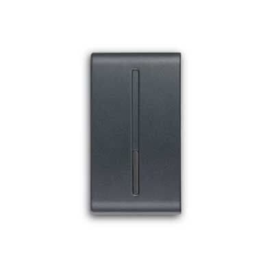 ABB - Interchangeable push-button, 1 module, for illuminable devices Label space for Switch/push button, Central cover plate Black - Elos COPRITASTO 1MOD GEN. CON SEGNALAZ. FUNZ.