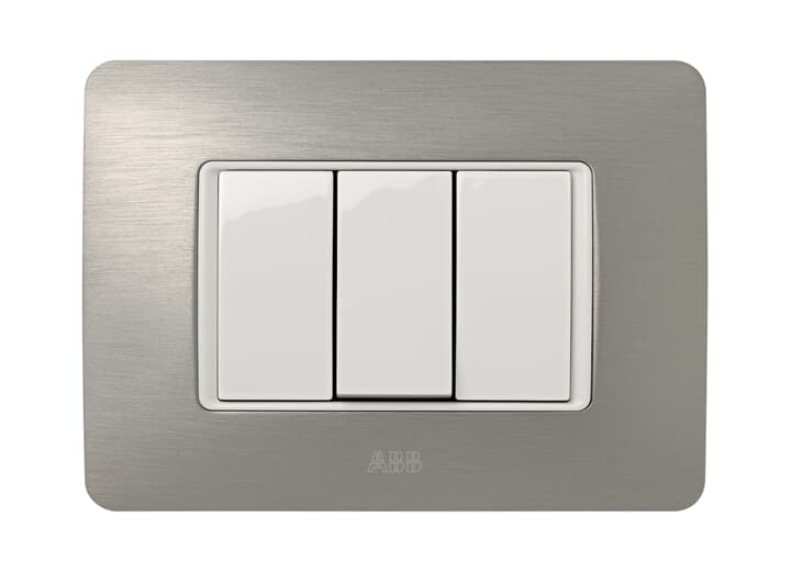 ABB - Xite Frame 2M Brushed Acciaio Inox - Chiara Placca 2M Xite Acciaio.