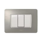 ABB - Xite Frame 3M Brushed Acciaio Inox - Chiara Placca 3M Xite Acciaio.