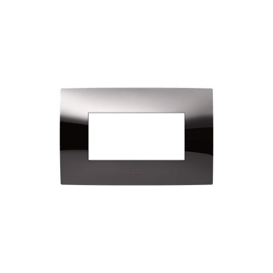 ABB - Placca 4 moduli in metallo nero lucido Glossy 4-gang(s) - Chiara.