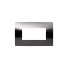 ABB - Placca 4 moduli in metallo nero lucido Glossy 4-gang(s) - Chiara.