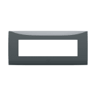 ABB - Frame 7 moduli, colore vulcano, placca 1-gang nera - Chiara.