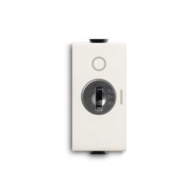 ABB - Double-pole switch, 16A - 250V~, with universal key control 2-pole switch 2 pole, White - Chiara INTERRUTTORE 2P, 16AX, CON CHIAVE UNIV.