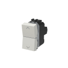 ABB - Double single-pole push switches, NO+NO, 16A - 250V~, with interlock Without imprint Group push button 2 pole, 2NO 2NC 0CO White - Chiara PULSANTE 1P DOPPIO, 16A, CON INTERBLOCCO