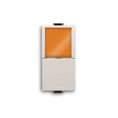 ABB - Pulsante singolo 1P, 16A - 250V~, con diffusore arancio senza stampa, pulsante bianco - Chiara.