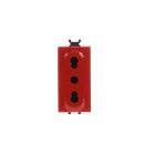ABB - Presa Bivalente 2P+T, 10/16A, 250V~, Tipo P17/P11, Rossa Senza Impronta Bipasso Italiano - Chiara.