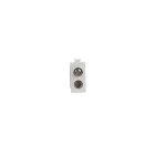 ABB - Double demixed TV/SAT coaxial socket, direct male IEC connector ø 9.5 mm and female F connector End socket White - Chiara PRESA COAX DEMIX DIRETTA CONN. M/F