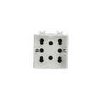 ABB - Presa Side Outlet (1 Schuko + 2 Dual amp.) Without imprint Protective contact White - Chiara - 1 Schuko + 2 Bivalenti