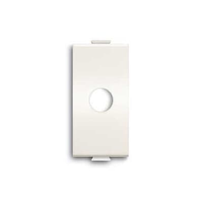 ABB - Copertura bianca per interruttore/pulsante senza stampa, con foro per uscita cavo ø 12,5mm - Chiara, 1 modulo.
