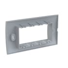 ABB - Placca autoportante 4 posti ardesia RAL7021, 1 gang grigio - Chiara.