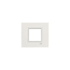 ABB - Square frame, Velvet, Pure white 2M 1gang White PLACCA SQUARE BIANCO BIANCO 2M - Mylos 2CSY0201QWP