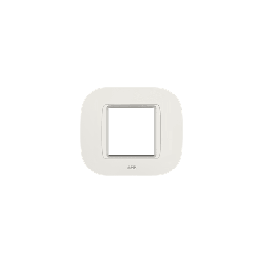 ABB - Round frame, Velvet, Pure white 2M 2gang - Mylos PLACCA ROUND BIANCO 2M 2CSY0201RWP