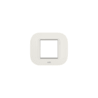 ABB - Round frame, Velvet, Pure white 2M 2gang - Mylos PLACCA ROUND BIANCO 2M