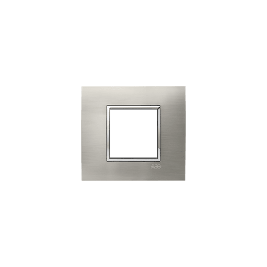 ABB - Square frame, Metal, Brushed steel 2M 2gang Stainless steel Placca Square Acciaio Spazz. 2M - Mylos