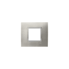 ABB - Square frame, Metal, Brushed steel 2M 2gang Stainless steel Placca Square Acciaio Spazz. 2M - Mylos