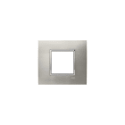 ABB - Square frame, Metal, Brushed steel 2M 2gang Stainless steel Placca Square Acciaio Spazz. 2M - Mylos