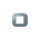 ABB - Placca round lucent grigio freddo 2M 2gang grey - Mylos 2CSY0202RLP