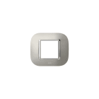 ABB - Placca round metal acciaio spazzato 2M 2gang stainless steel - Mylos.