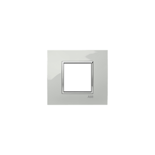 ABB - Placca Square Lucent Ghiaccio 2M Ice 2gang Silver - Mylos