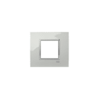 ABB - Placca Square Lucent Ghiaccio 2M Ice 2gang Silver - Mylos