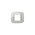ABB - Placca round lucent ghiaccio 2M 2gang silver - Mylos 2CSY0203RLP