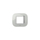 ABB - Placca round lucent ghiaccio 2M 2gang silver - Mylos