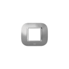 ABB - Round frame, Metal, Satin Aluminium 2M 2gang - Mylos PLACCA ALLUM. SATIN. 2M. 2CSY0204RLZ