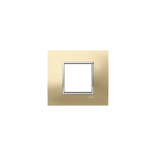 ABB - Square frame, Metal, Satin Gold 2M 1gang - Mylos PLACCA SQUARE METAL ORO SATIN. 2M