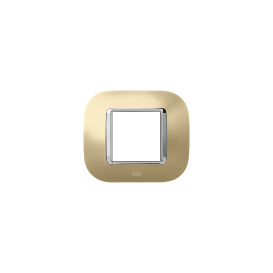ABB - Round frame, Metal, Satin Gold 2M 1gang - Mylos PLACCA ROUND METAL ORO SATIN. 2M. 2CSY0205RLZ