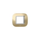 ABB - Round frame, Metal, Satin Gold 2M 1gang - Mylos PLACCA ROUND METAL ORO SATIN. 2M. 2CSY0205RLZ