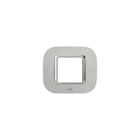 ABB - Placca round velvet ghiaccio 2M 2gang silver - Mylos