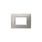 ABB - Placca Square Metal Acciaio Spazz. 3M 1gang Stainless Steel - Mylos