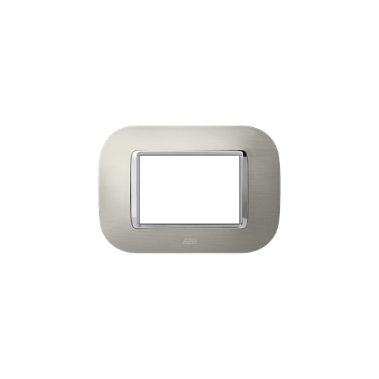 ABB - Round frame, Metal, Brushed steel 3M 1gang Stainless steel - Mylos PLACCA ROUND METAL ACCIAIO SPAZZ. 3M.