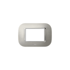 ABB - Round frame, Metal, Brushed steel 3M 1gang Stainless steel - Mylos PLACCA ROUND METAL ACCIAIO SPAZZ. 3M.