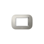ABB - Round frame, Metal, Brushed steel 3M 1gang Stainless steel - Mylos PLACCA ROUND METAL ACCIAIO SPAZZ. 3M.