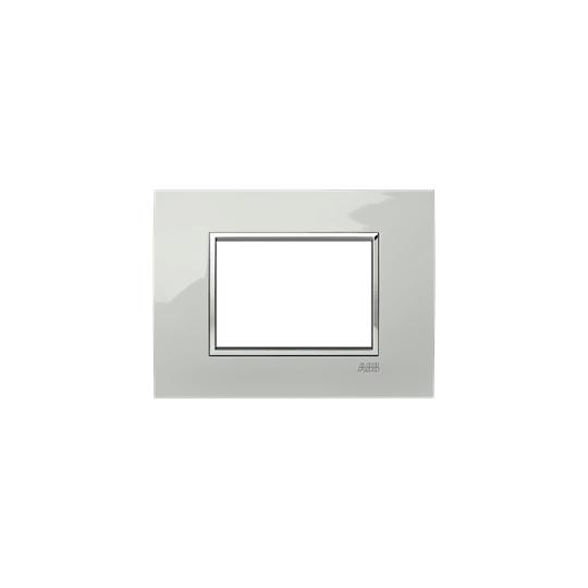 ABB - Placca Square Lucent Ghiaccio 3M 3gang Silver - Mylos