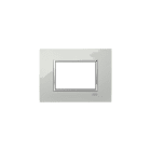 ABB - Placca Square Lucent Ghiaccio 3M 3gang Silver - Mylos