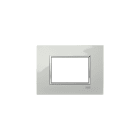 ABB - Placca Square Lucent Ghiaccio 3M 3gang Silver - Mylos
