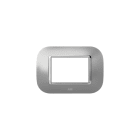 ABB - Round frame, Metal, Satin Aluminium 3M 3gang - Mylos Placca alluminio satinato 3M, forma rotonda - Mylos