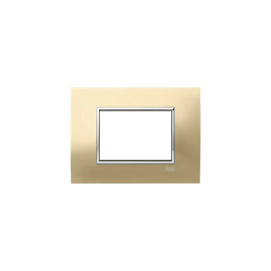 ABB - Square frame, Metal, Satin Gold 3M 1gang - Mylos PLACCA SQUARE METAL ORO SATIN. 3M.