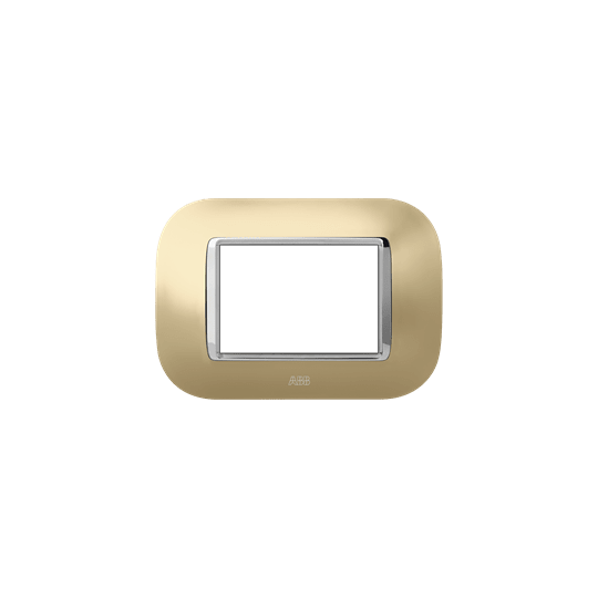 ABB - Round frame, Metal, Satin Gold 3M 3gang - Mylos PLACCA ROUND METAL ORO SATIN. 3M.