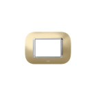 ABB - Round frame, Metal, Satin Gold 3M 3gang - Mylos PLACCA ROUND METAL ORO SATIN. 3M.