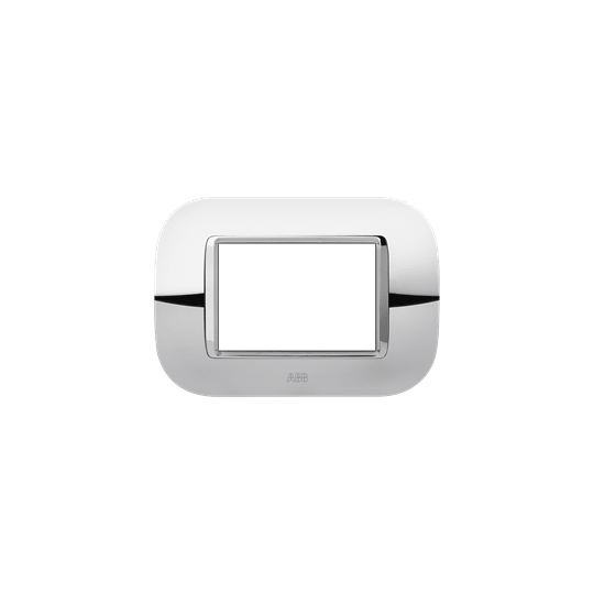 ABB - Round frame, Metal, Glossy Chrome 3M 3gang - Mylos PLACCA ROUND CROMO LUCIDO.