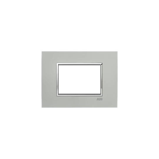 ABB - Placca Square Velvet Ghiaccio 3M 3gang Silver - Mylos