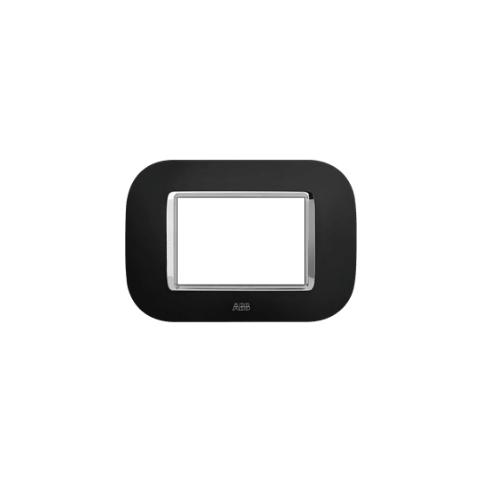 ABB - Placca round velvet nero 3M 1gang black - Mylos